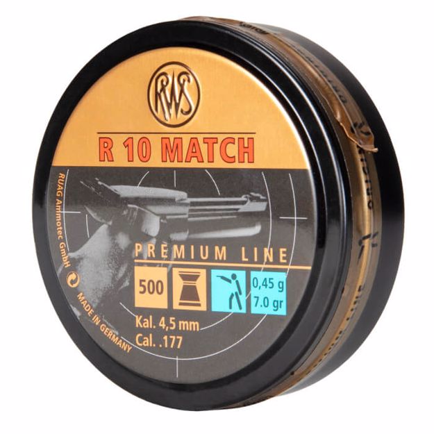 Picture of RWS R10 MATCH .177 PREMIUM LINE LIGHT 4.50 MM 7.0 G (500 CT)